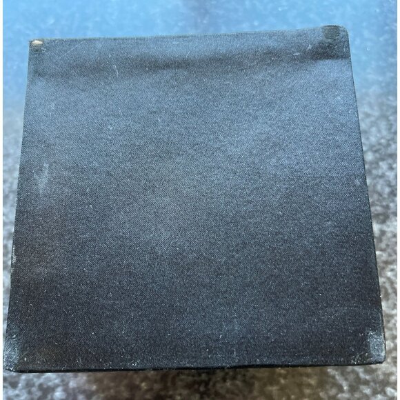 Vtg Handmade Zebra Petit Pointe Black Satin Trinket Box Attached Lid 3 1/2" - Picture 6 of 8